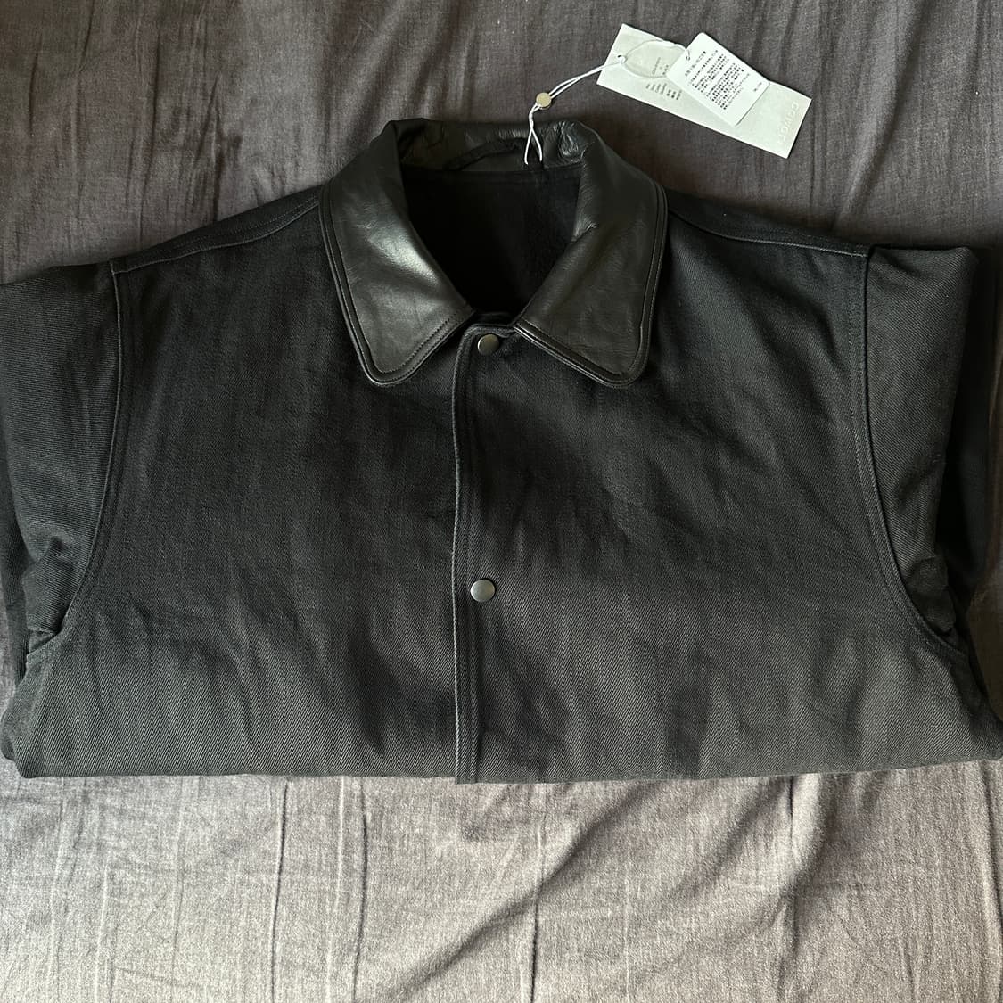 [1] 25AW COMOLI 코모리 데님 레더 워크 자켓 블랙 상품이미지8