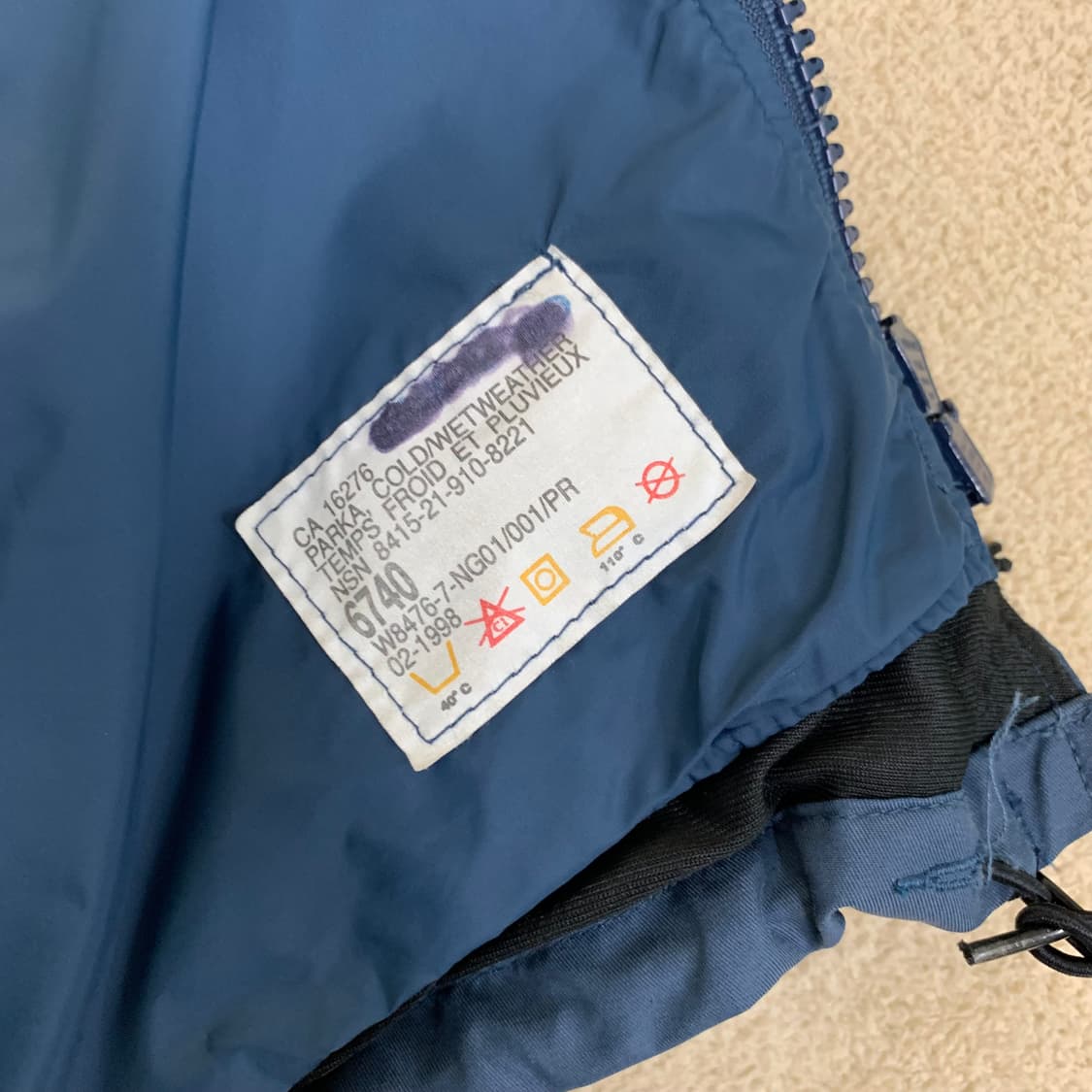 오리지널 로얄 캐나다군 에어포스 콜드웨트웨더파카(6740/블루) RCAF 상품이미지8