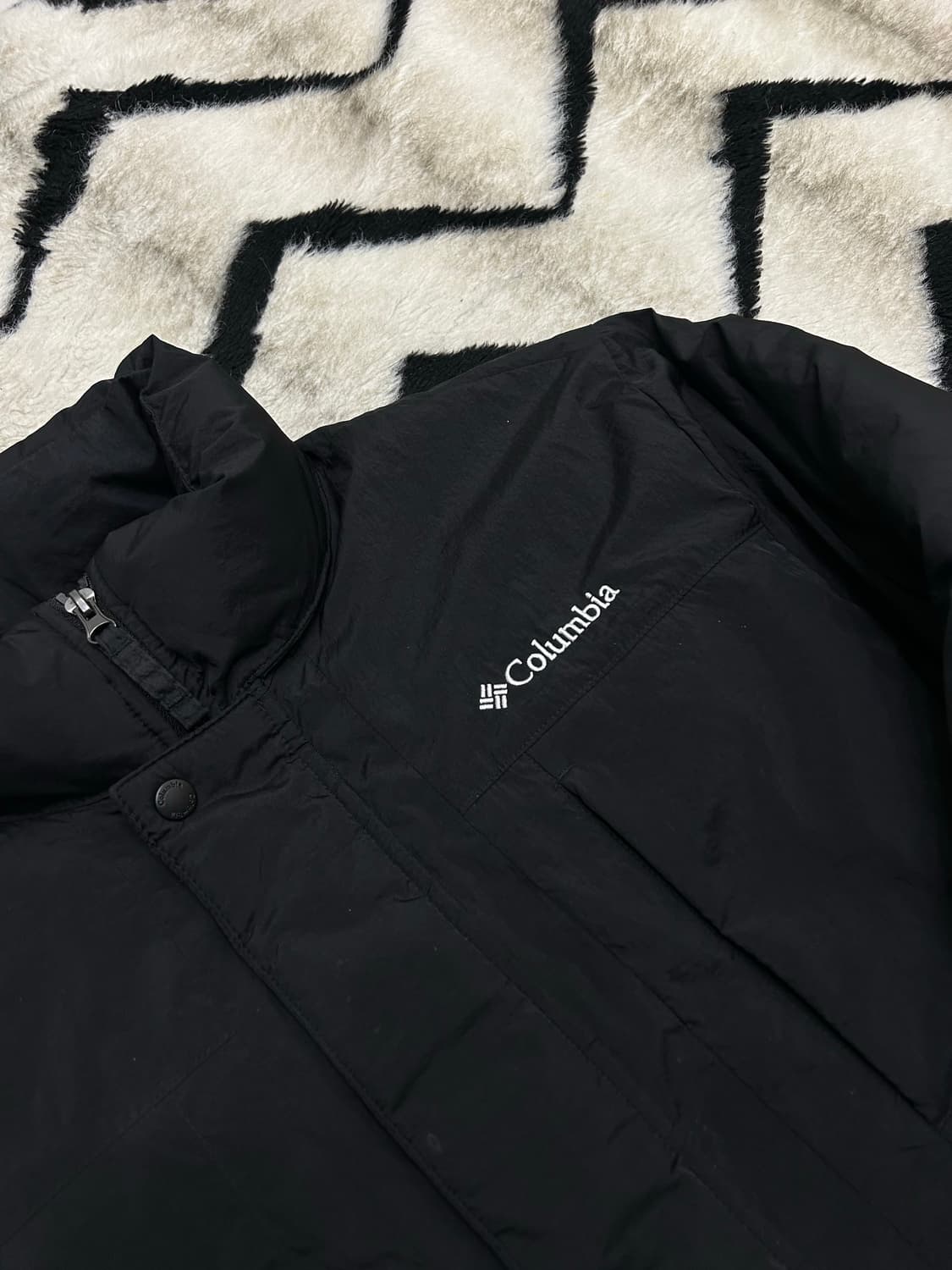 [M]컬럼비아 멀티포켓 하프패딩/블랙 상품이미지1