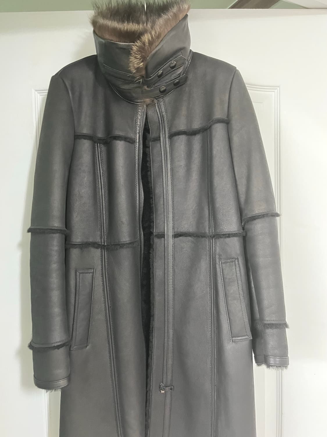 루나코어스 천연가죽 천연모피 롱 무스탕 M 상품이미지1