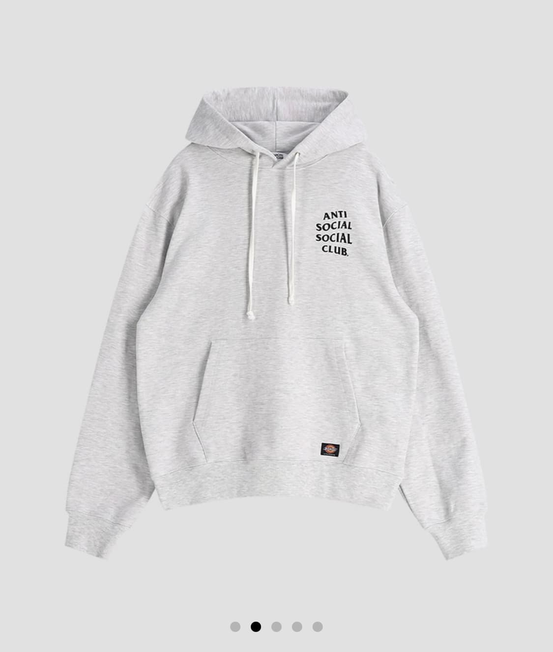 디키즈 X 안티소셜클럽 후드티 회색 새상품 상품이미지2
