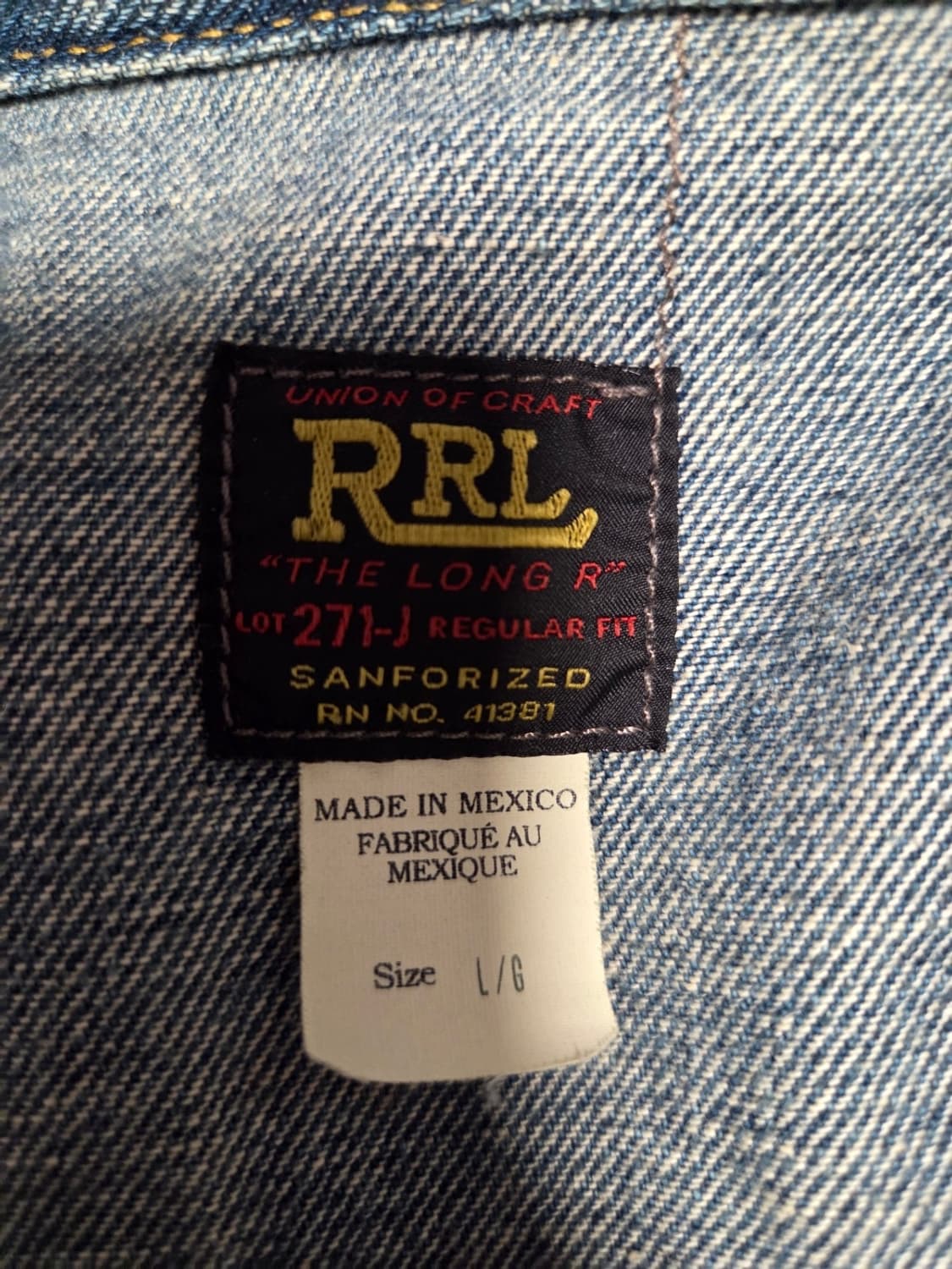 RRL 더블알엘 LOT271 리랜드 데님 자켓 L 상품이미지4