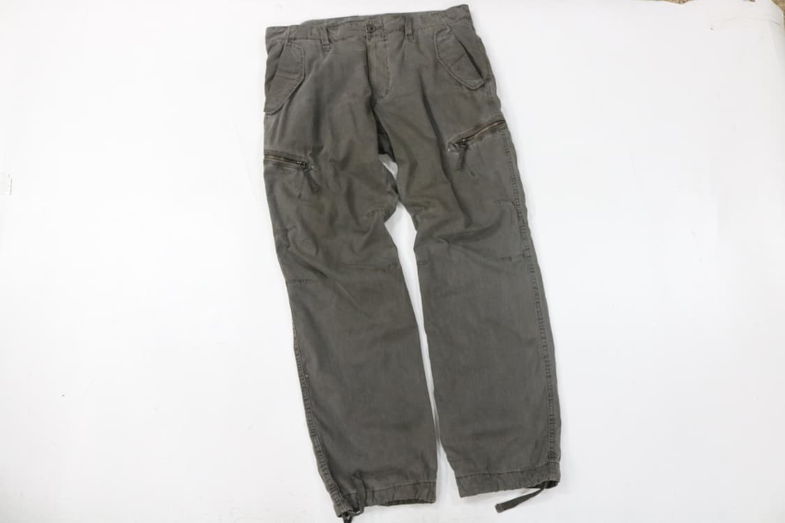 빈티지 차콜 그레이 멀티 포켓 스트링 카고 팬츠 상품이미지2