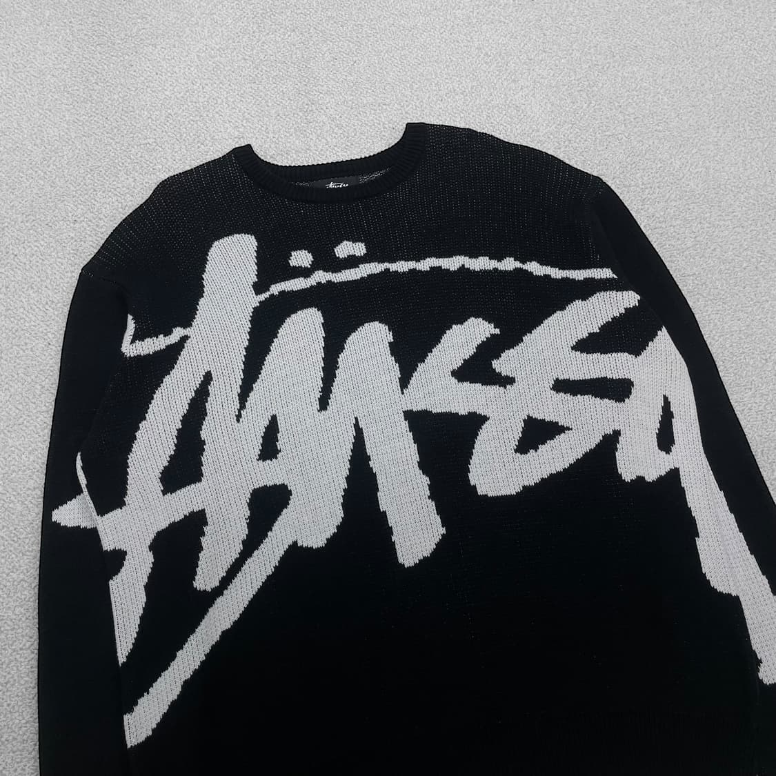 스투시 Stussy 스탁 빅 로고 니트 블랙 상품이미지2