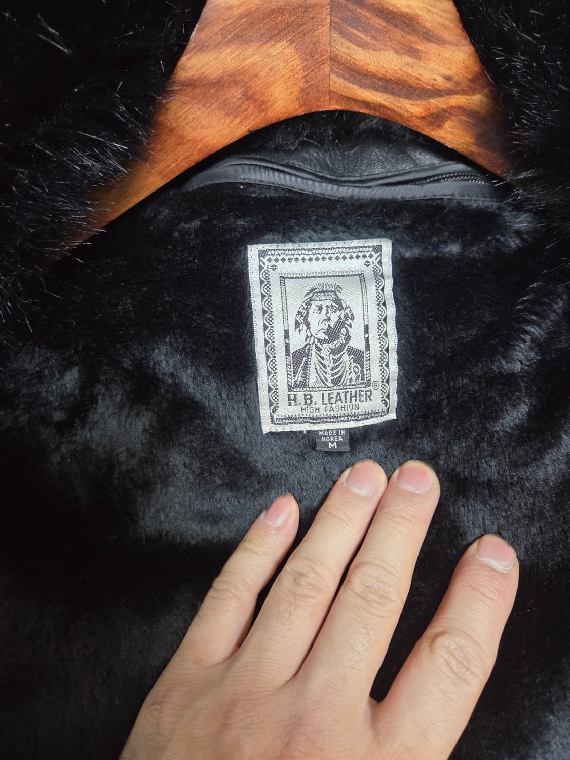 H.b.leather 퍼 소가죽 코트 후드자켓 m 상품이미지3