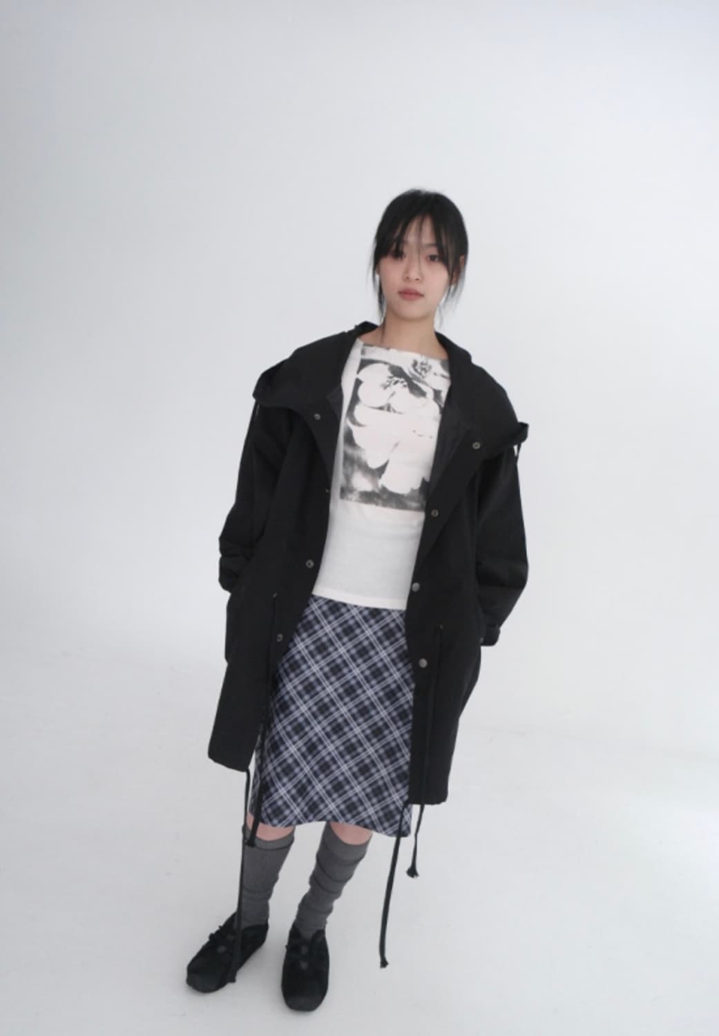 애프터먼데이 snap hood safari jumper black 상품이미지2