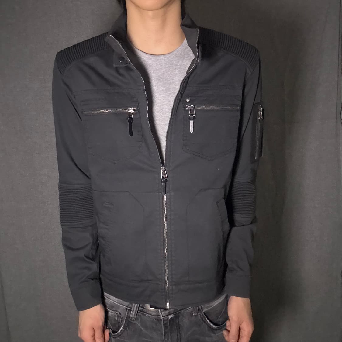 블랙 바이커 자켓 상품이미지4