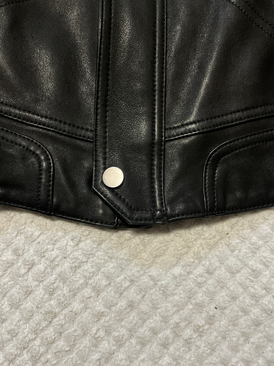 광희시장 아티잔 무드 램스킨 양가죽 절개 레더 자켓 상품이미지6