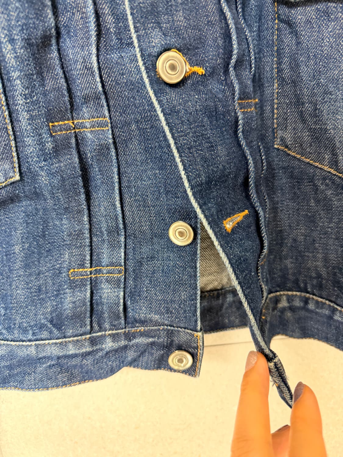 A.P.C 데님 자켓 블루 워싱진 여성 청자켓 상품이미지3