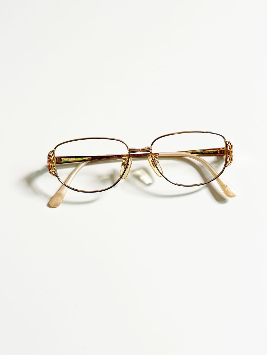 90s P.S.C.FASHION 골드 메탈 스퀘어 슬림 빈티지 안경 상품이미지2