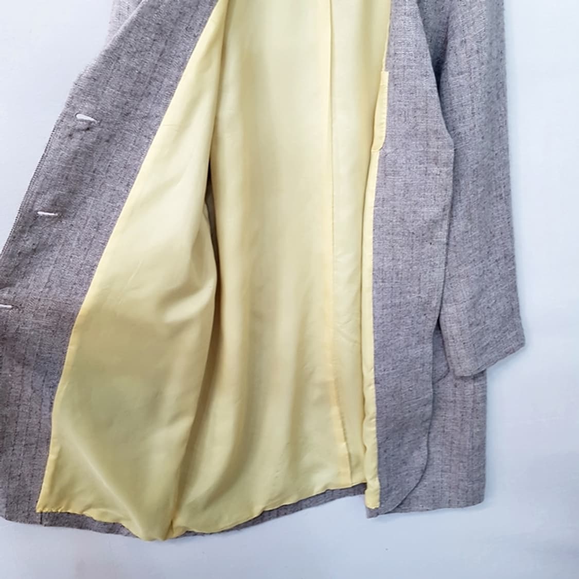 Hands of creation 울 린넨 헤링본 롱 자켓 상품이미지3