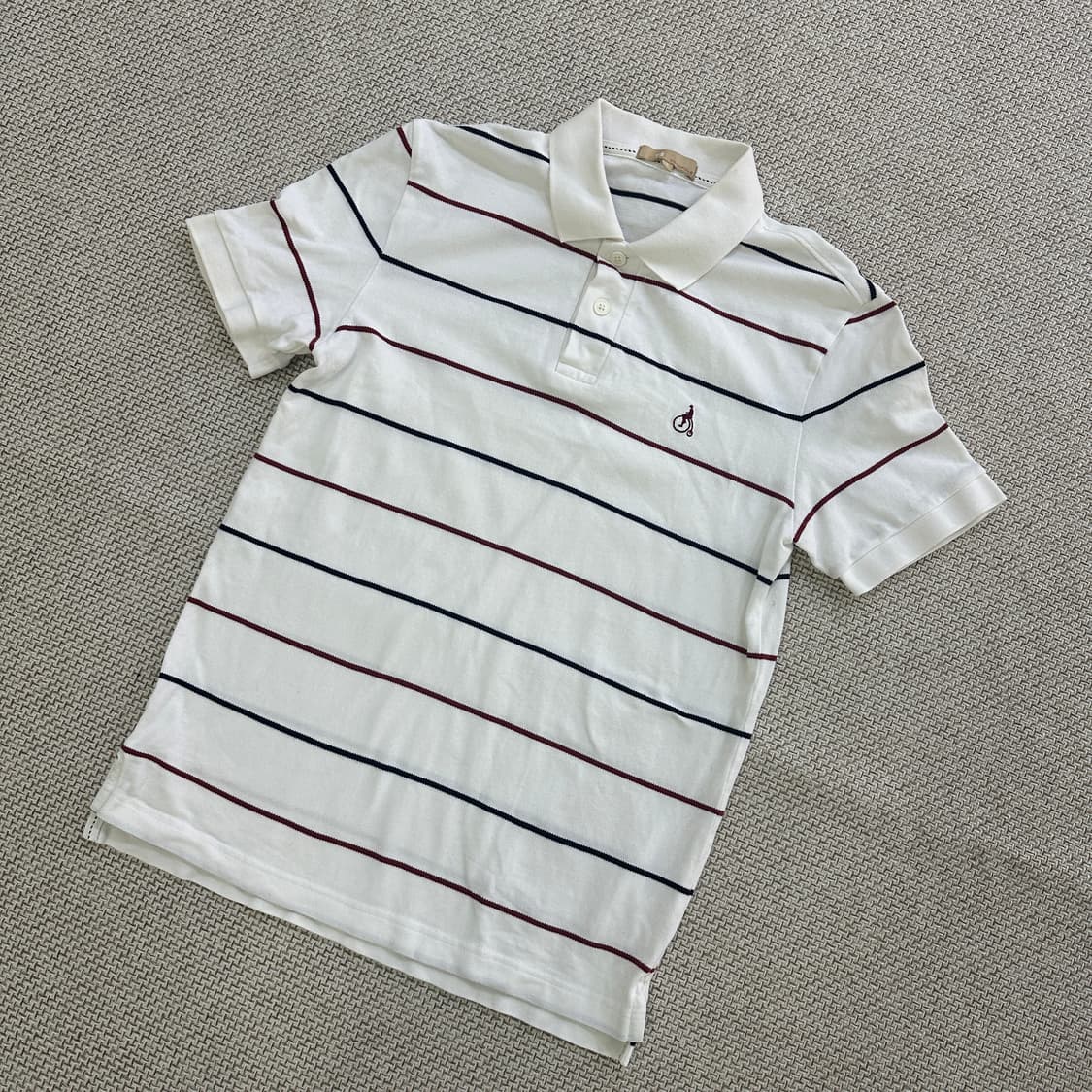 S 빈폴 화이트 스트라이프 폴로 셔츠 0414D 상품이미지1