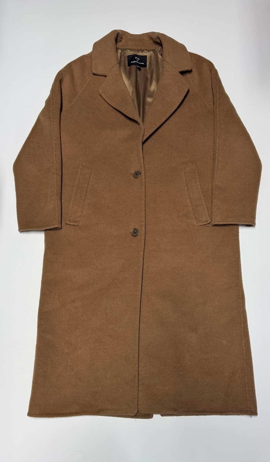 여성 플라스틱아일랜드 미니멀 브라운 울 코트 상품이미지1