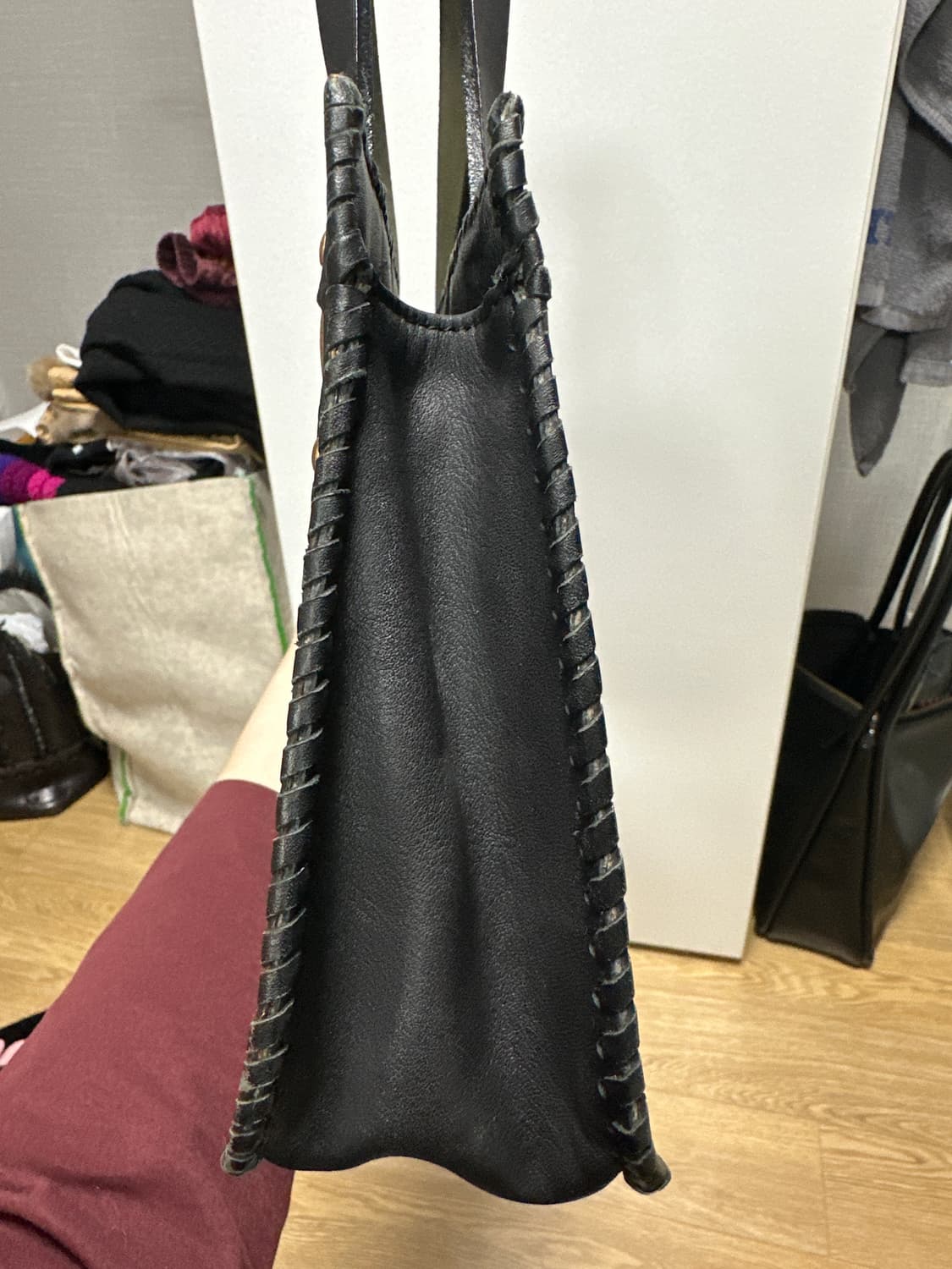 vintage leather weaving bag  상품이미지4