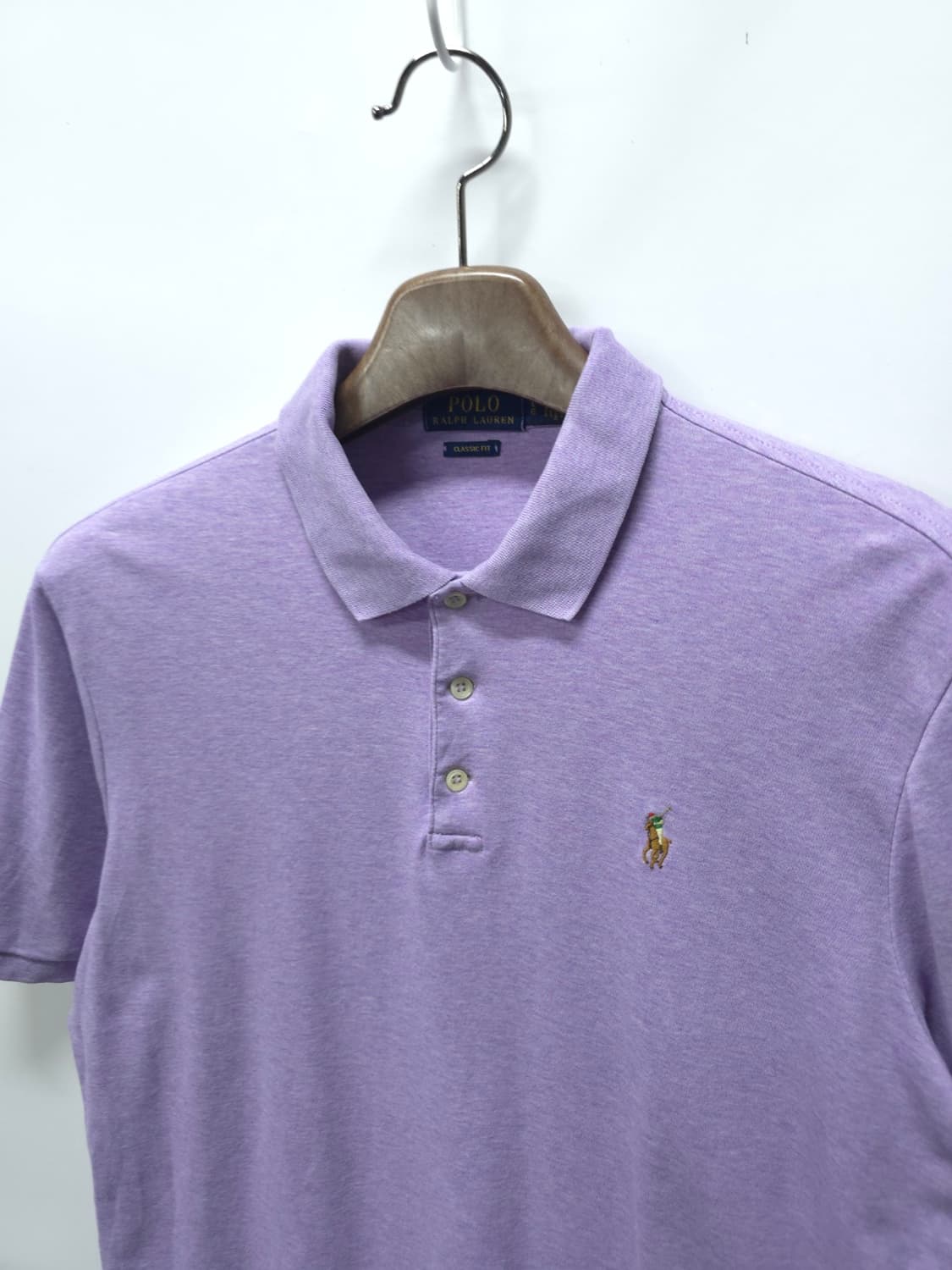 폴로 랄프로렌 클래식핏 반팔 카라티 연보라 (L) 상품이미지2