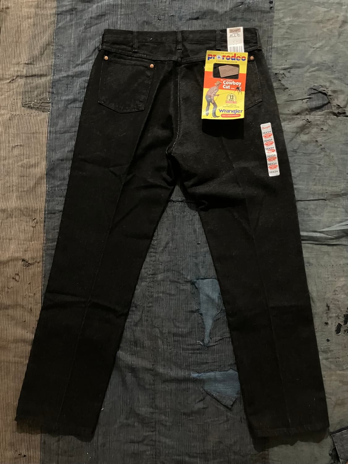 데드스탁 90s USA 빈티지 랭글러 13MWZPB 블랙 데님 팬츠 상품이미지3