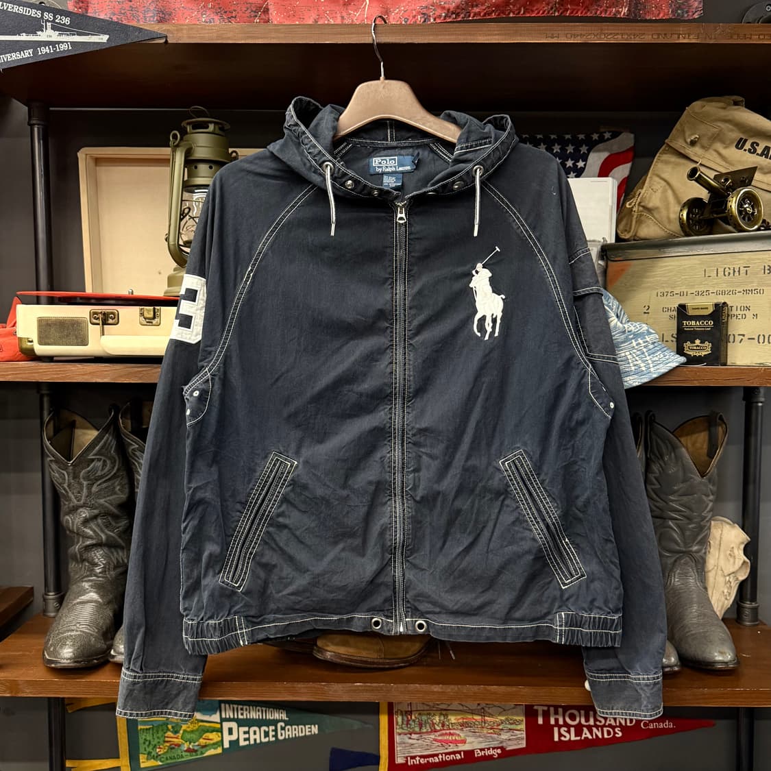 90s 폴로 랄프로렌 라이더 후드 포니로고 베이포트 스윙탑 자켓 N647 상품이미지1