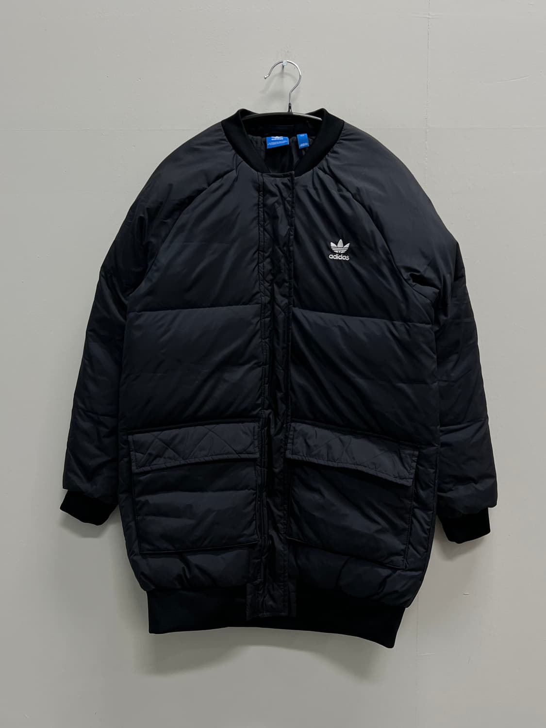 아디다스 키즈/우먼스 덕다운 봄버 롱 패딩 자켓 블랙 상품이미지2