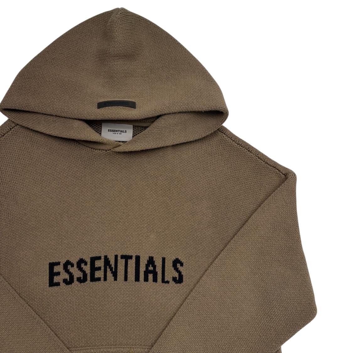 에센셜 피어오브갓 카키 브라운 더스트 빅 로고 니트 풀오버 후드티 S 상품이미지2