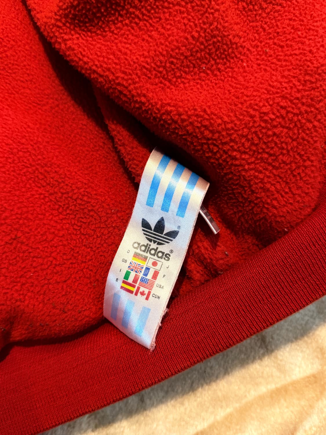 아디다스 오리지널 트레일러 레드 패딩 점퍼 안감기모 95 /택포 상품이미지4