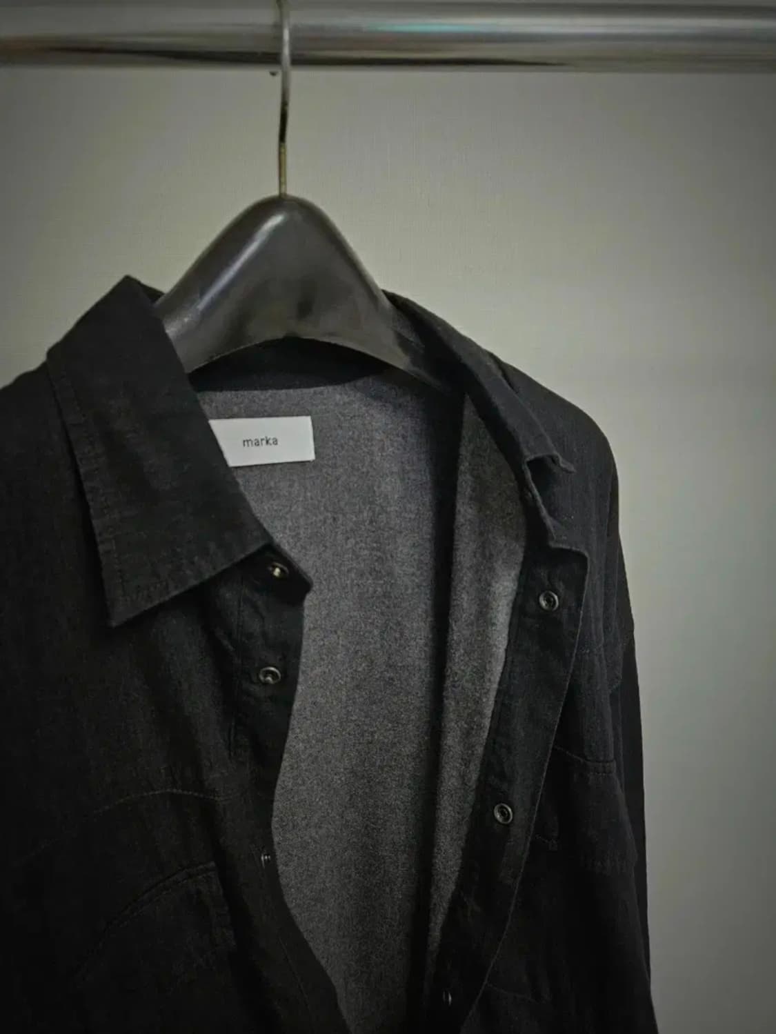 마카웨어 풀라이닝 오가닉 코튼 셔츠자켓 블랙 상품이미지8