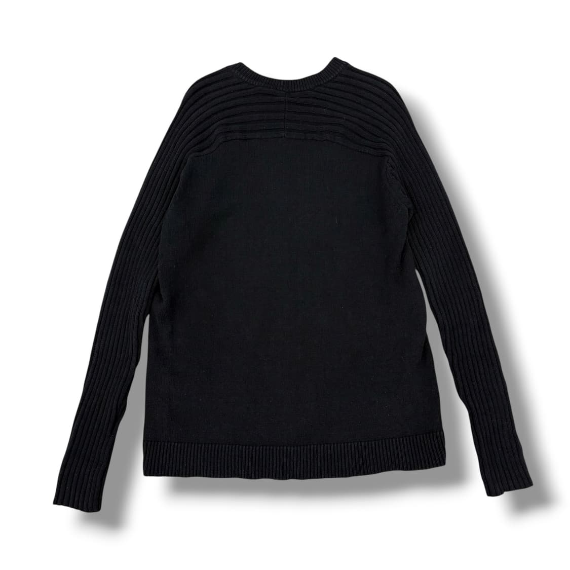 알마니 익스체인지 반집업 지퍼 디테일 블랙 니트 상품이미지2