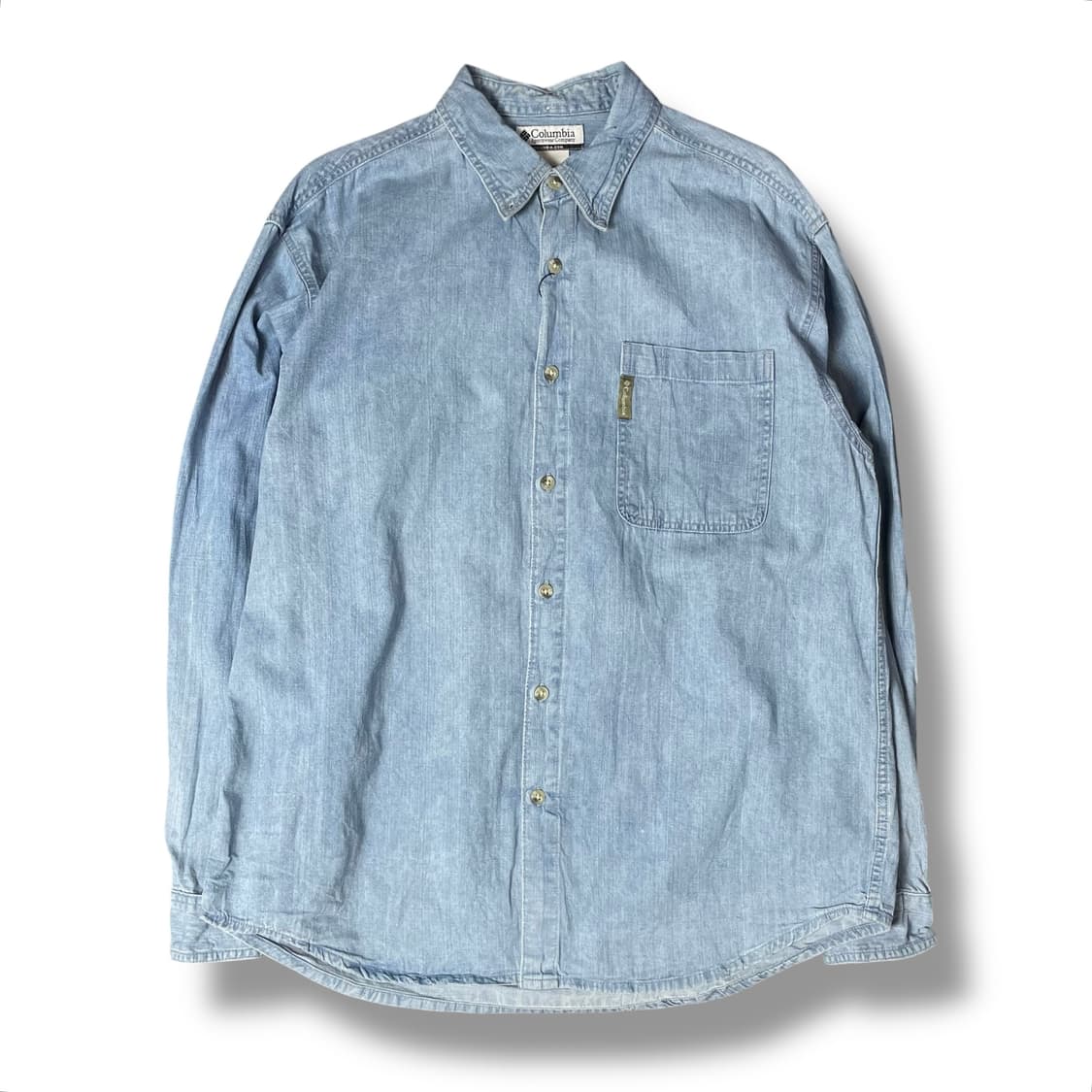 컬럼비아 원포켓 로고 연청 데님 셔츠 L 상품이미지1
