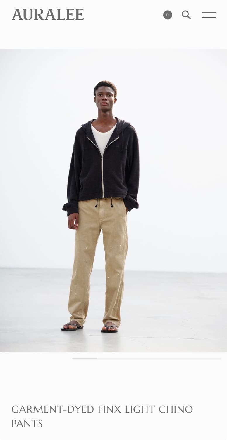 26ss 오라리 치노 레귤러핏 베이지 5사이즈 상품이미지6