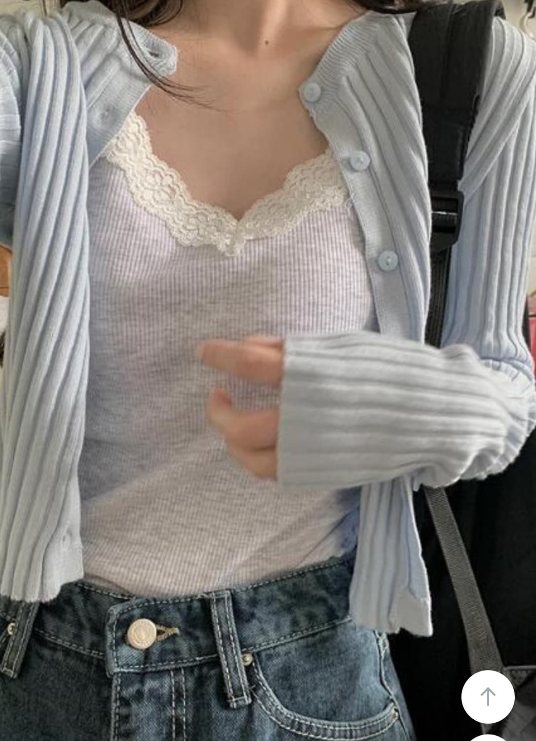 백 멜란지 레이스 슬리브리스 상품이미지4