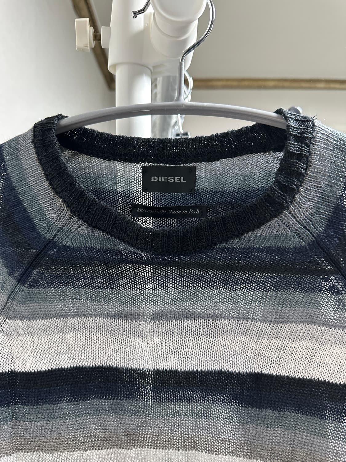 [DISEL] 디젤 빈티지 Y2K 스트라이프 슬림핏 메쉬 니트 상품이미지3
