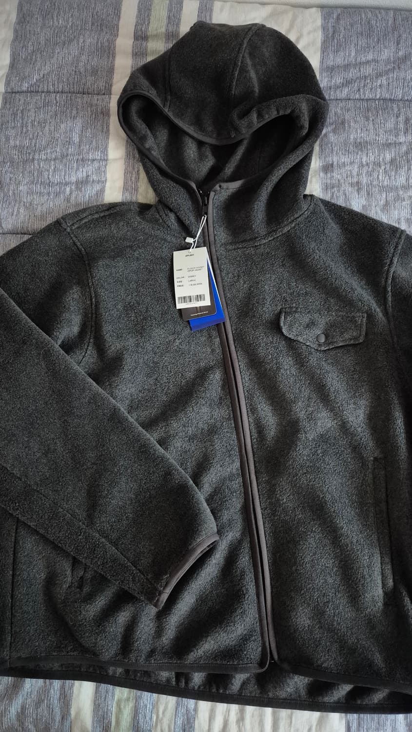 지플리시 플리스후드집업 자켓 다크그레이 L 상품이미지1