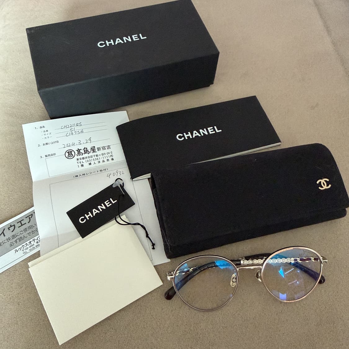 샤넬 클래식 실버 안경 (풀구성) 상품이미지5