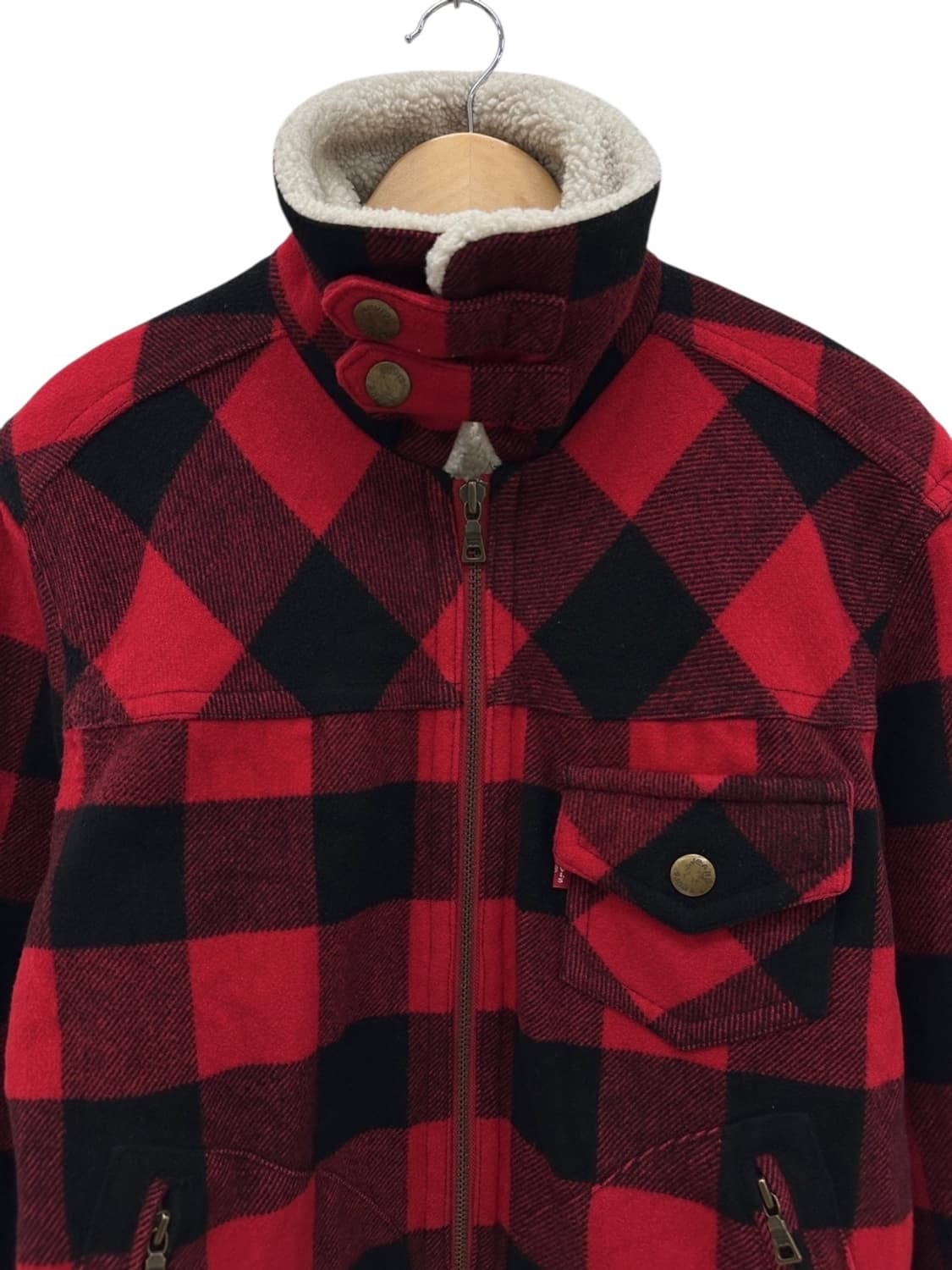 리바이스 울 기모 체크자켓 레드 (L)  상품이미지3