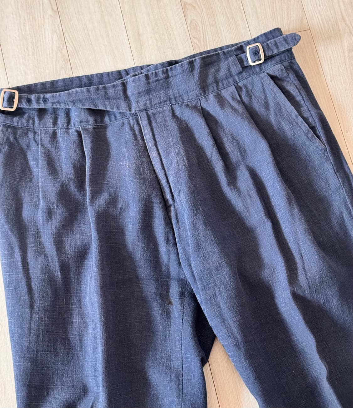 에스타도 estado 투 플리츠  린넨 구르카 팬츠 52 상품이미지3