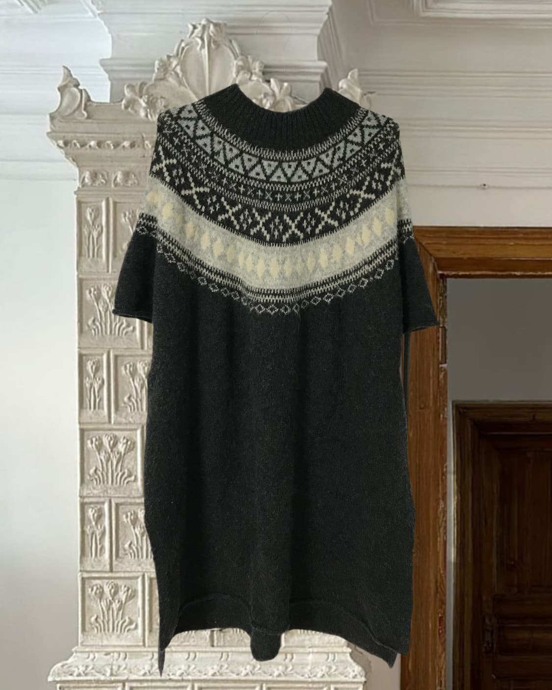 vintage pattern knit one-piece 상품이미지7