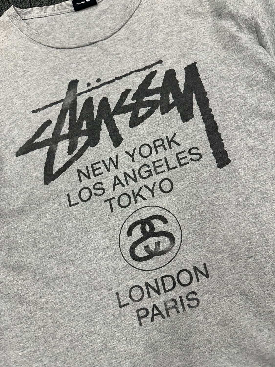 L)00s 스투시 그레이 월드투어 반팔 상품이미지2
