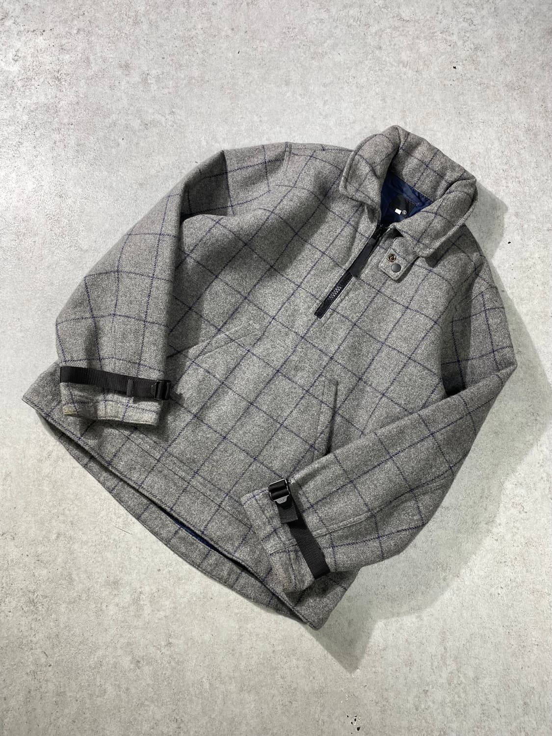 [2] Japanese 일본 빈티지 하프집업 울 체크 아노락 상품이미지5