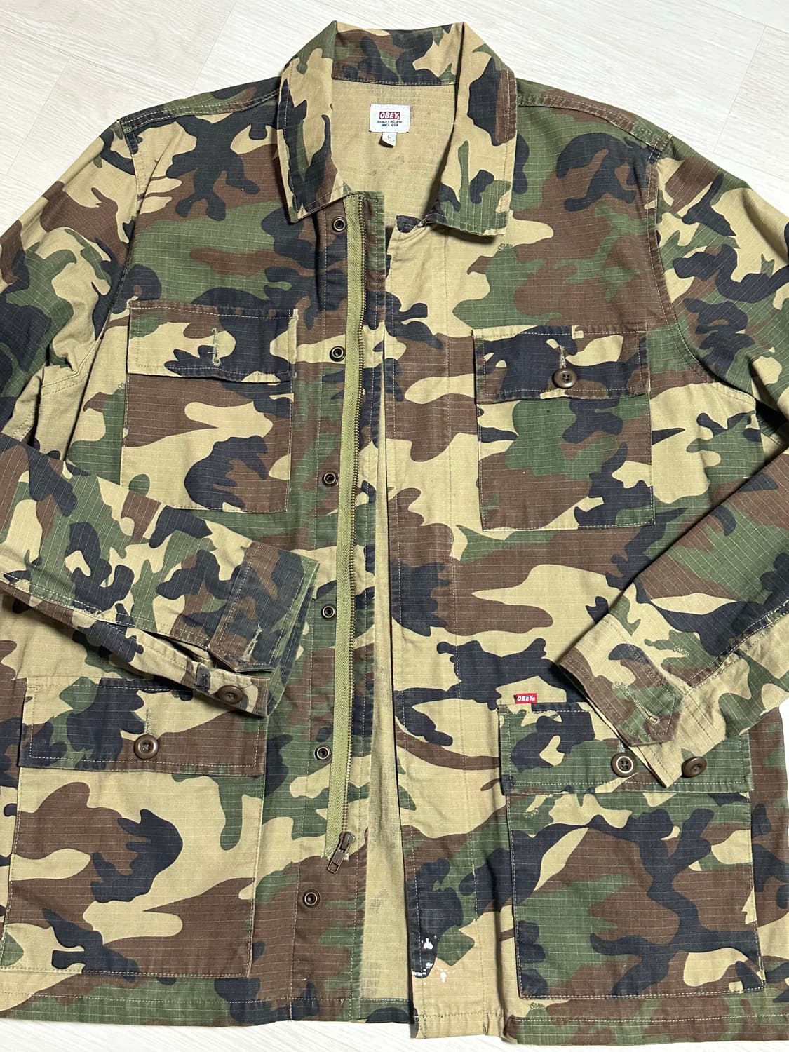 OBEY 카모 셔츠 자켓 L 상품이미지3