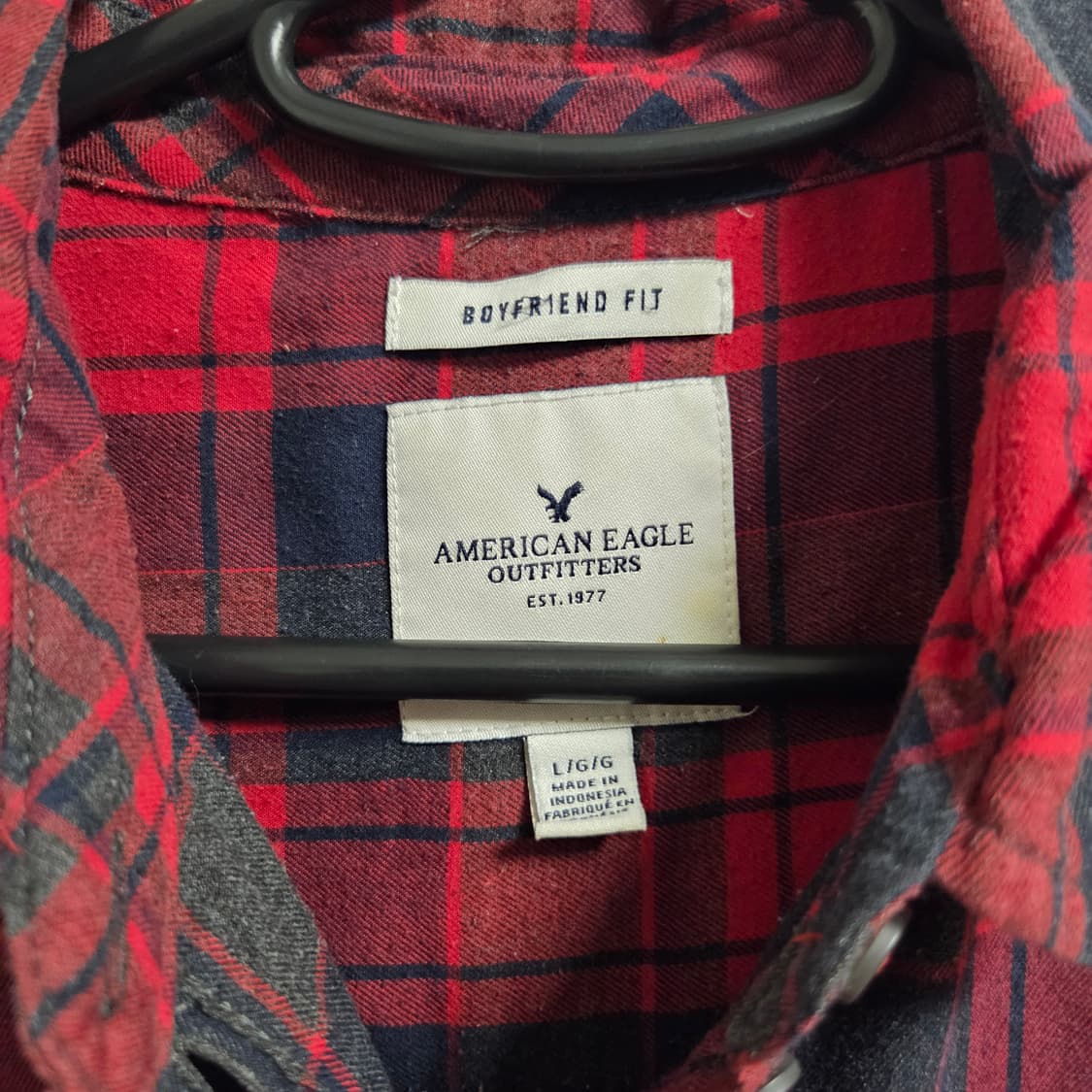 American Eagle 플란넬 체크 셔츠 L(100) 상품이미지3