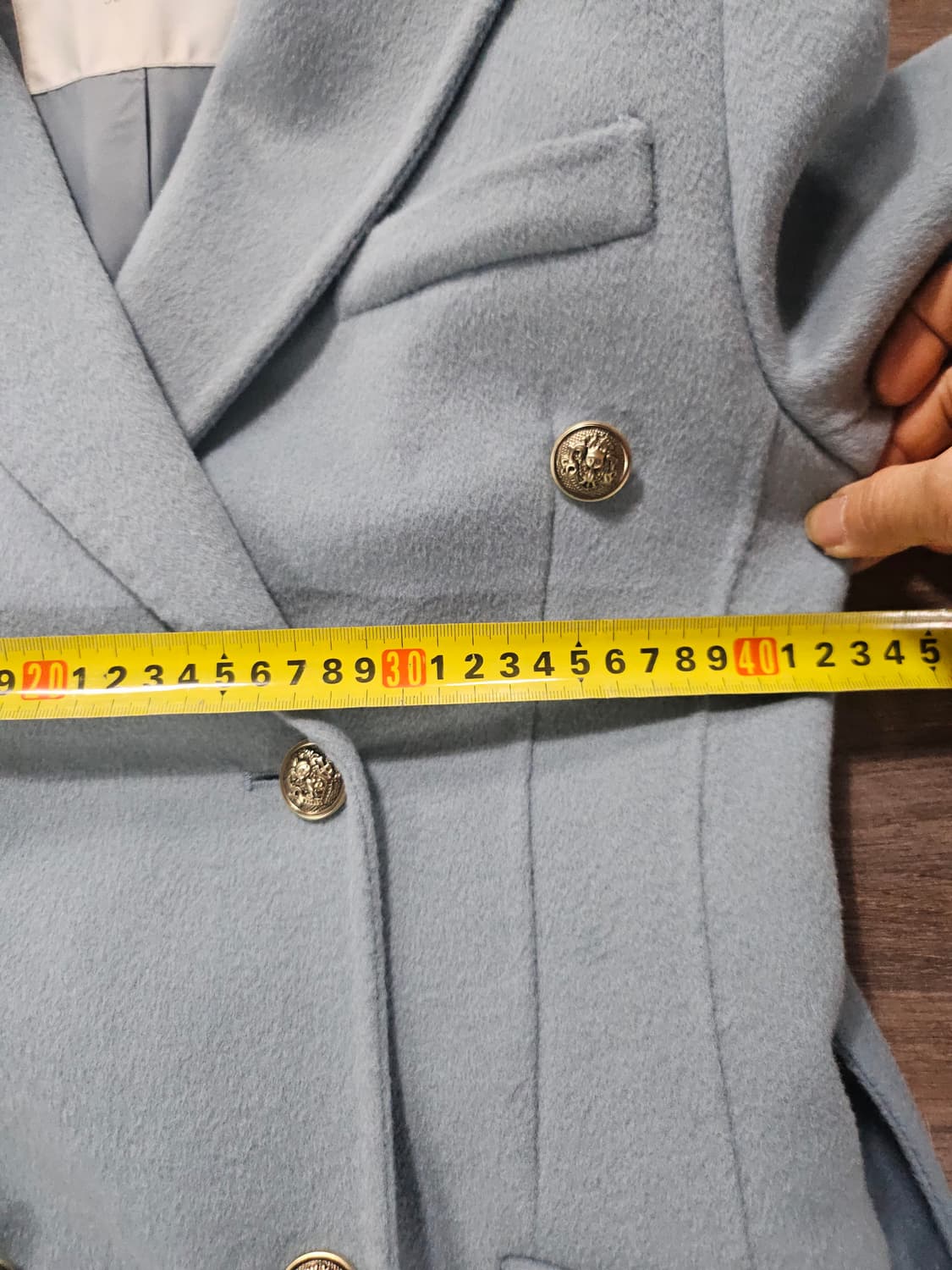 줄로그  하늘색 울 롱 코트 S 상품이미지8