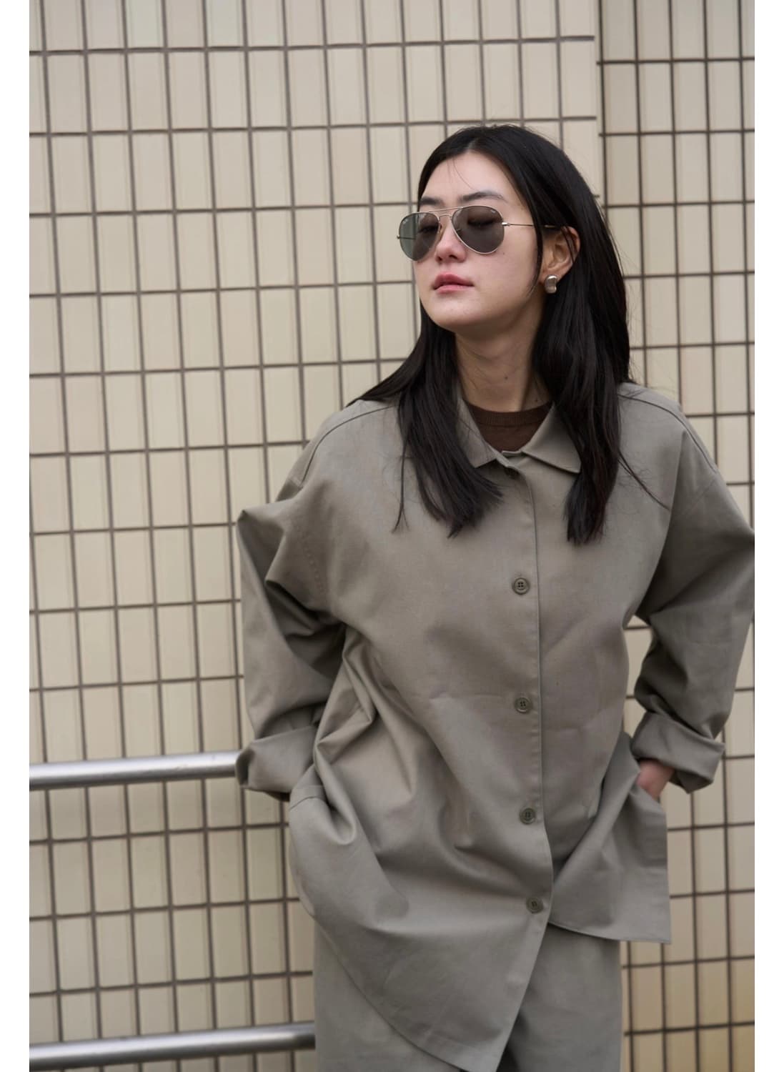 악토브헤 / Cotton shacket / Sage Gray 상품이미지2