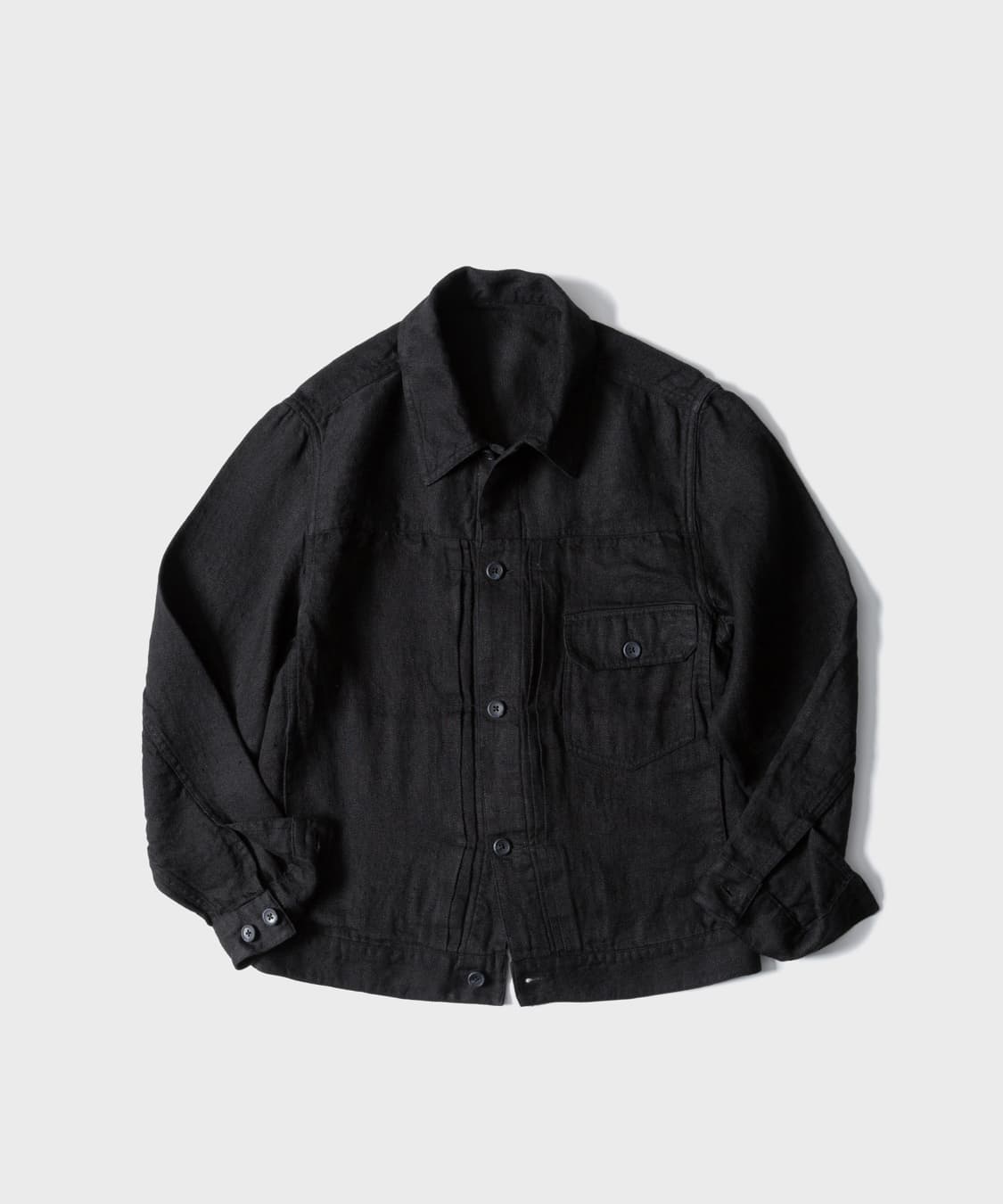 퍼스트플로어 린넨 트러커 자켓 블랙 상품이미지1