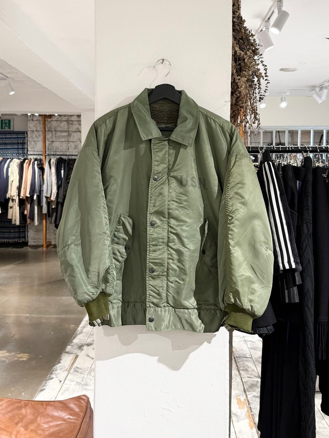 U.S.NAVY 카키 라이트웨이트 플라이트 자켓 상품이미지1