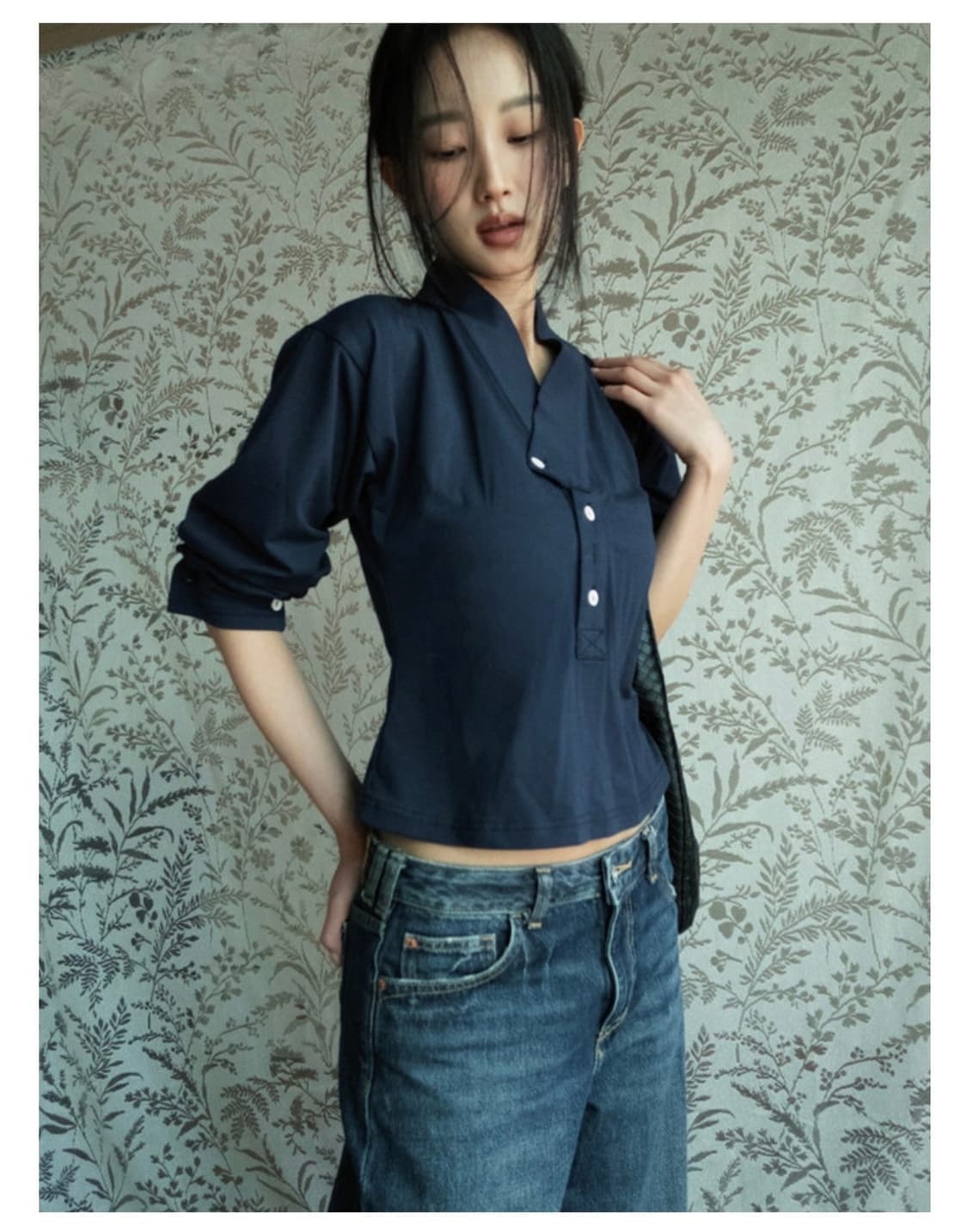 한땀한땀 달기 저고리 (네이비) 상품이미지2