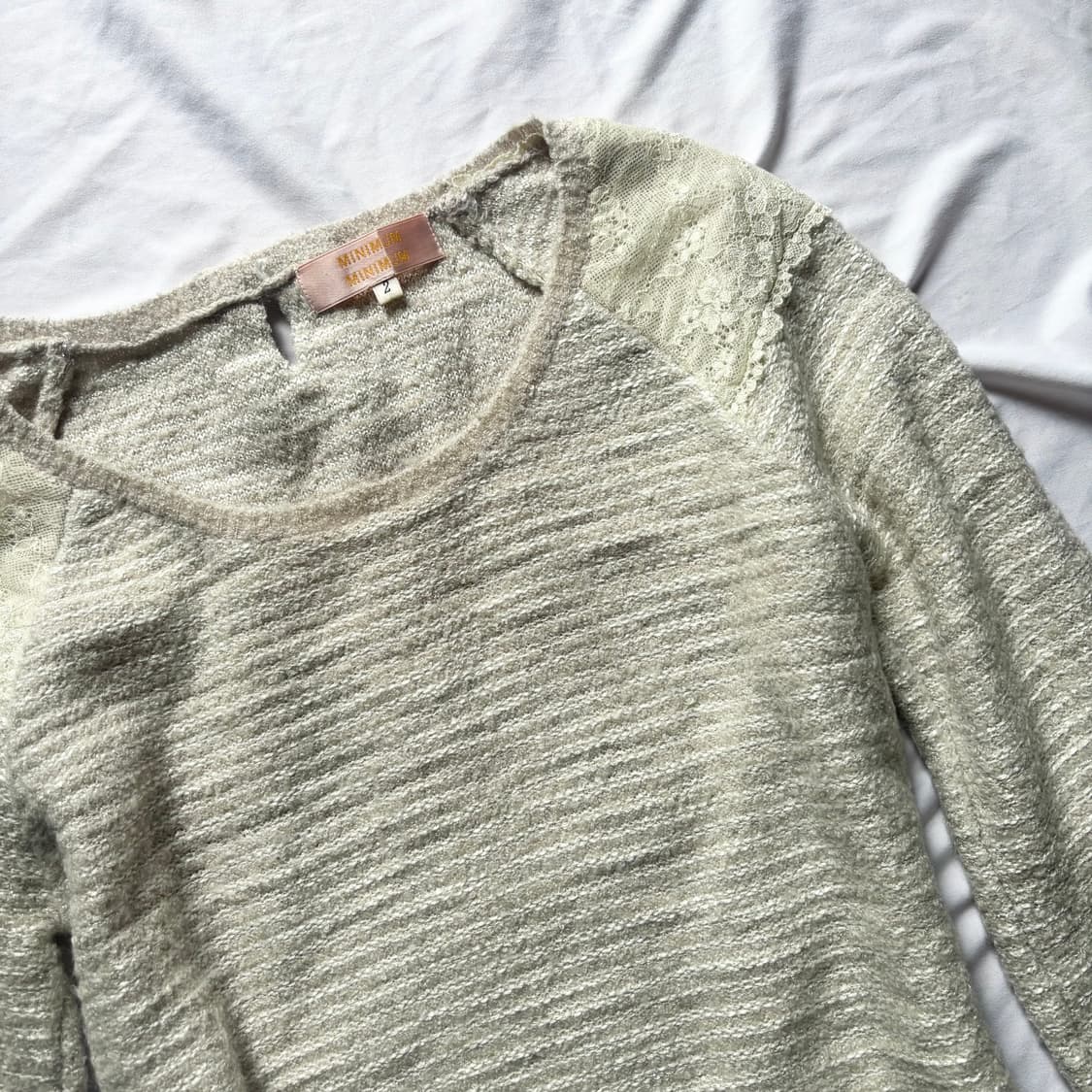 빈티지 미니멈미니멈 진주 레이스 갸루 니트 상품이미지3