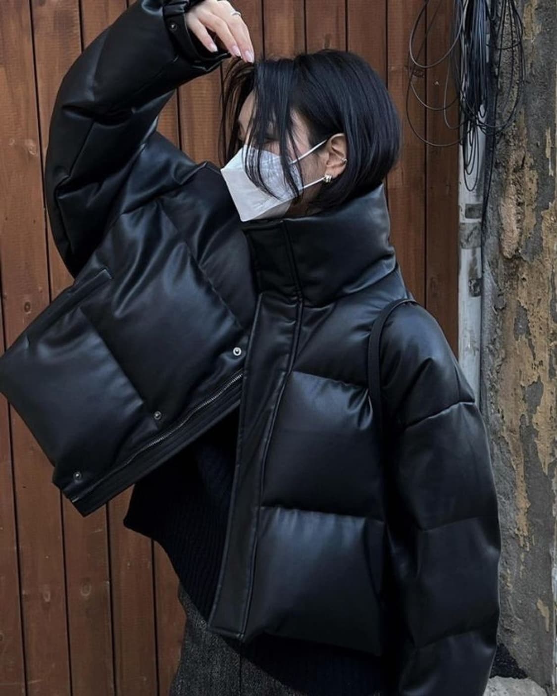 트리밍버드 덕다운 레더 패딩 상품이미지1