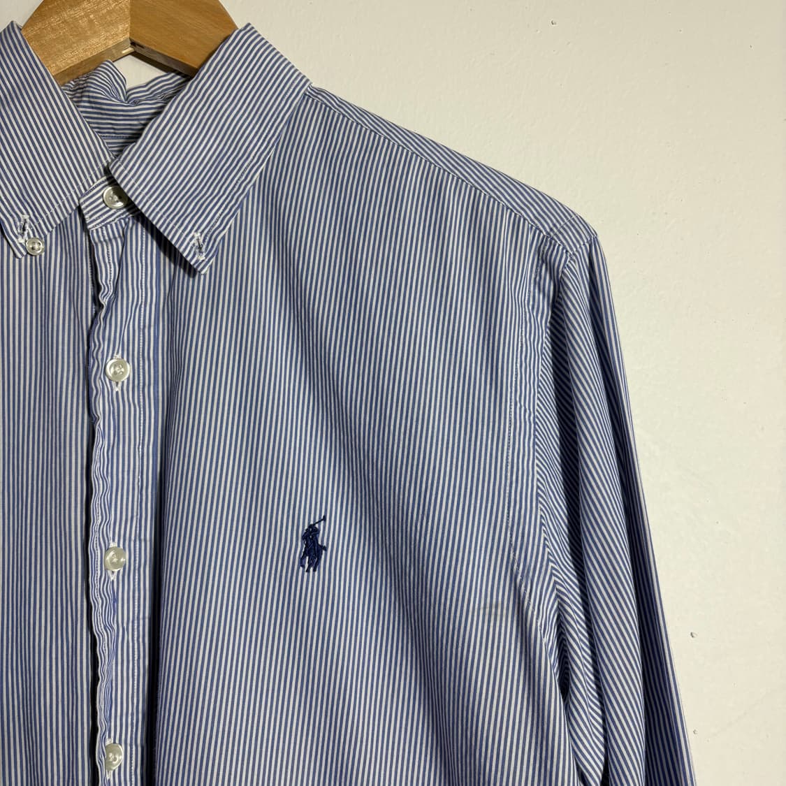 폴로 랄프로렌 빈티지 블루 핀스트라이프 버튼다운 셔츠 (무료배송) 상품이미지2