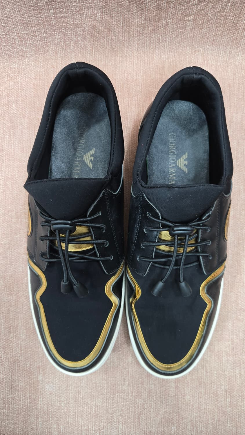 아르마니 270mm-  진스 블랙  골드 색상 스니커즈 상품이미지2