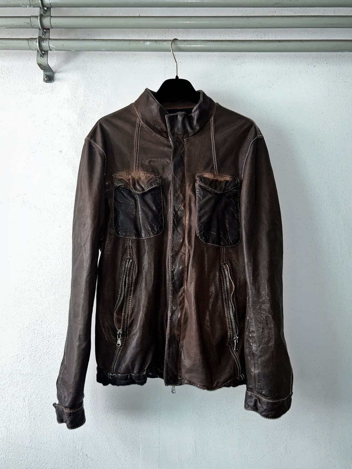 LAT 40.8  High Neck Leather Jacket 상품이미지1