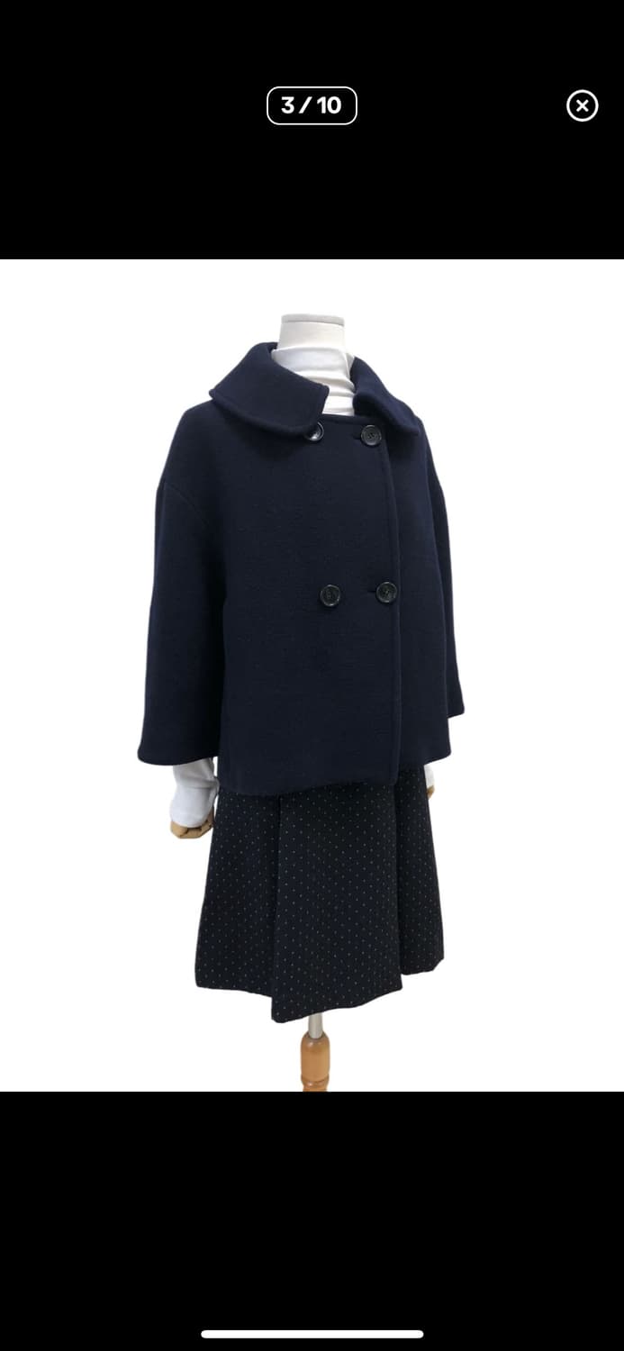 츠모리치사토 숏코트 네이비 상품이미지2